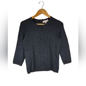 Nwt Philosophy Women's Crew Neck Sweater 3/4 Sleeve Pull Over Charcoal Gray Smal